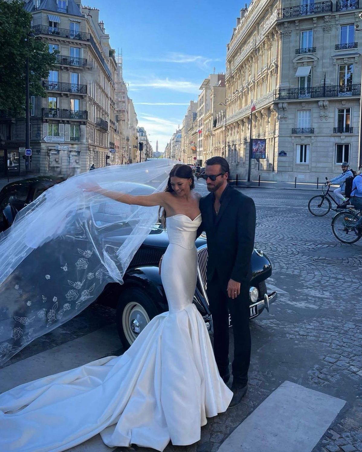 Kasia marrying founder of Rollas Denim in a bespoke KYHA gown in Paris