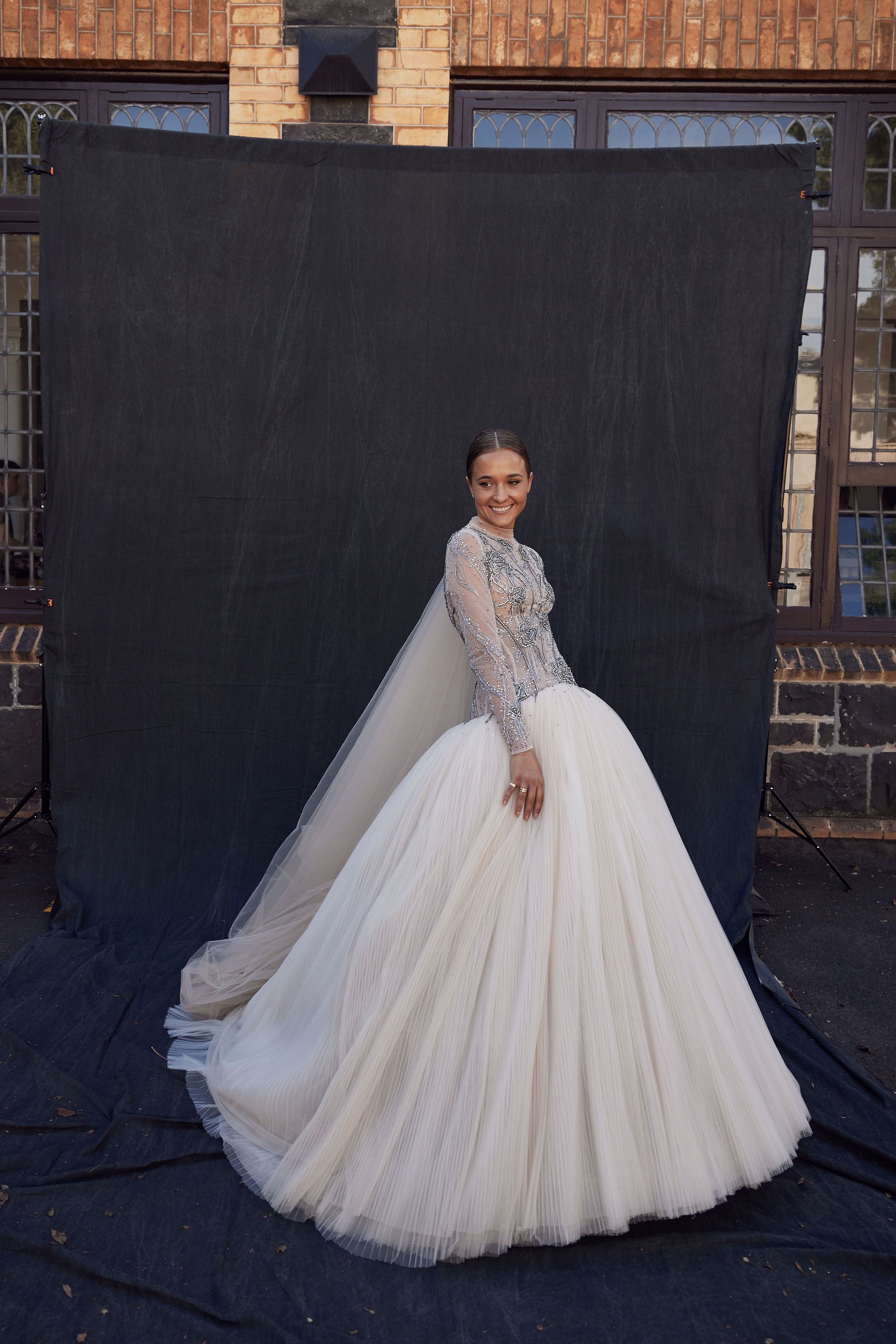 a bride in a bespoke KYHA gown