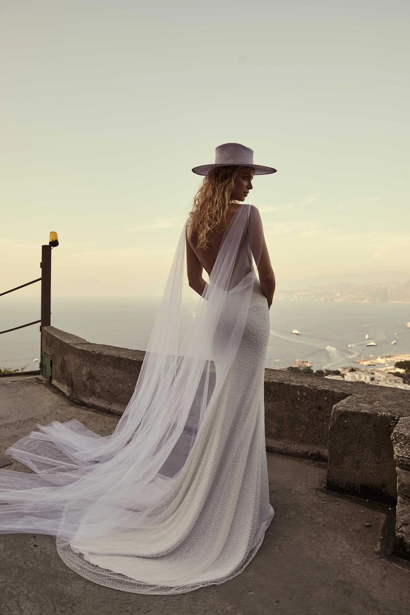 chosen by one day bridal pearl beaded Natalie gown ana capri editorial