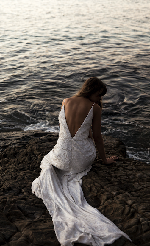One Day Stockists: Sphere Collective wedding gown by the water