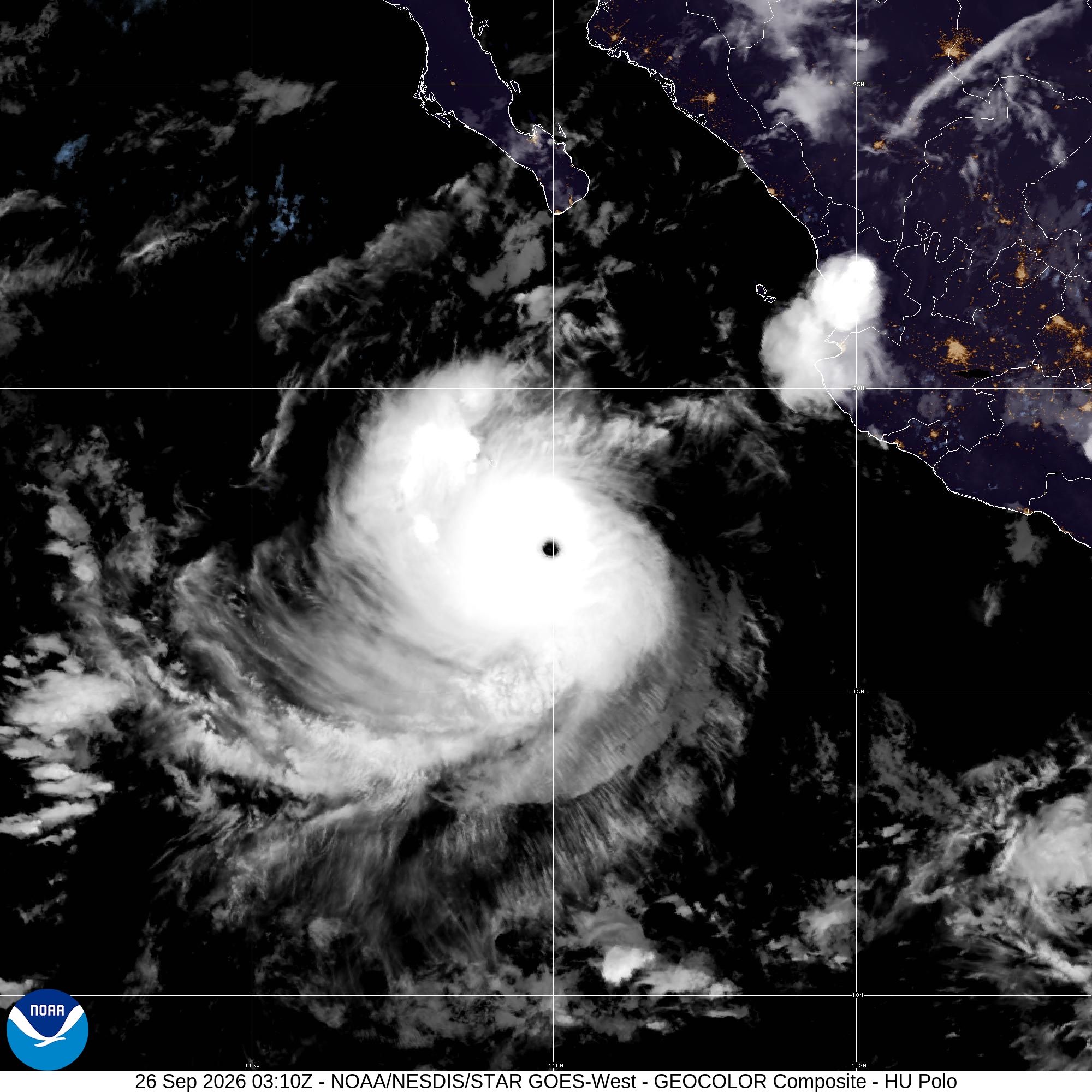 México emite vigilancia de huracán en Baja California Sur por Polo