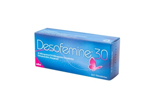 Desofemine 30 30 Mikrogramm/150 Mikrogramm Filmtabletten Verpackung Vorderseite