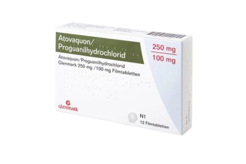 Atovaquon/Proguanilhydrochlorid AL 250 mg/100 mg Filmtabletten Verpackung Vorderseite
