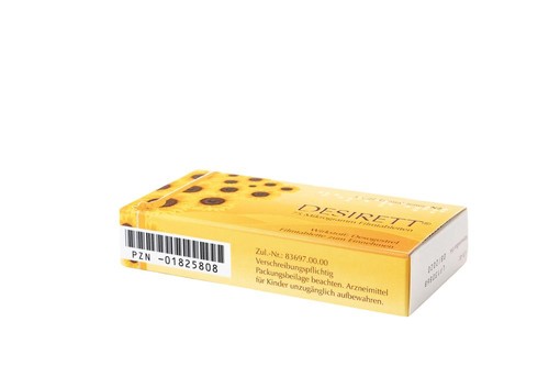 Desirett 75 Mikrogramm Filmtabletten Verpackung Oberseite