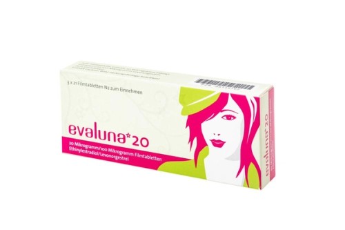 Evaluna 20® 0,02 mg/0,1 mg Filmtabletten Verpackung Vorderseite