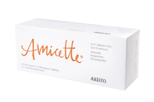 Amicette® 250 Mikrogramm / 35 Mikrogramm Tabletten Verpackung Rückseite