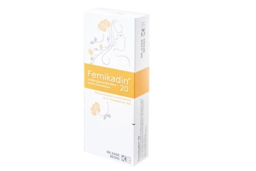 Femikadin 20 0,02 mg/0,1 mg Filmtabletten Verpackung Vorderseite