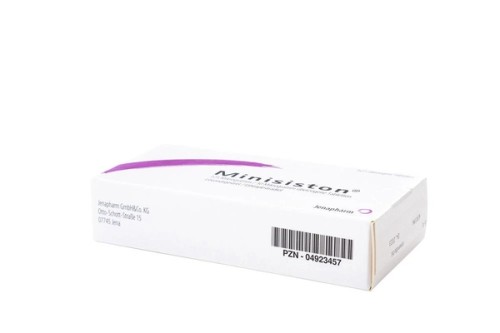 Minisiston 0,030mg/0,125mg überzogene Tabletten Verpackung Oberseite