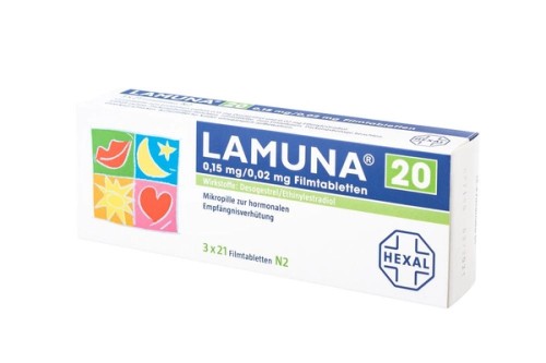 Lamuna 20 0,15 mg/0,02 mg Filmtabletten Verpackung Rückseite