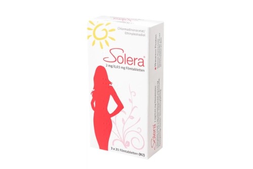 Solera 2 mg/0,03 mg Filmtabletten Verpackung Vorderseite
