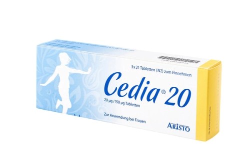 Cedia 20 20 Mikrogramm/150 Mikrogramm Tabletten Verpackung Vorderseite