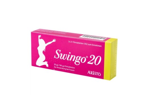 Swingo 20 0,02 mg/0,1 mg Filmtabletten Verpackung Vorderseite