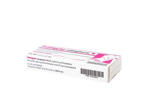 Femigyne ratiopharm N Filmtabletten Verpackung Oberseite
