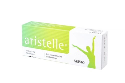 Aristelle 0,03 mg/2 mg Filmtabletten Verpackung Vorderseite