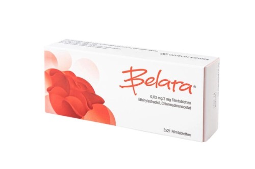 Belara 0,03 mg/2 mg Filmtabletten Verpackung Rückseite