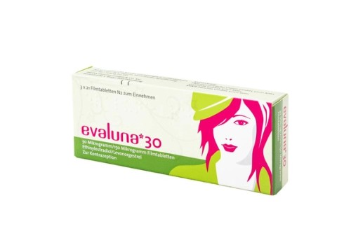 Evaluna 30® 0,03 mg/0,15 mg Filmtabletten Verpackung Vorderseite