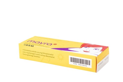 Mayra 0,03 mg/2 mg Filmtabletten Verpackung Oberseite