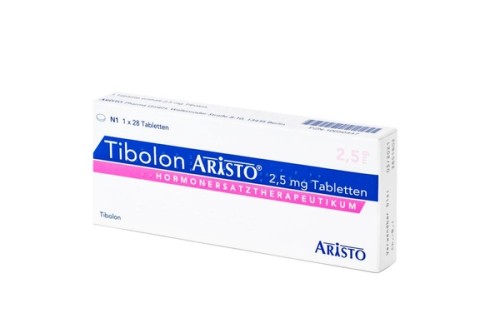 Tibolon Aristo 2,5 mg Tabletten Verpackung Vorderseite