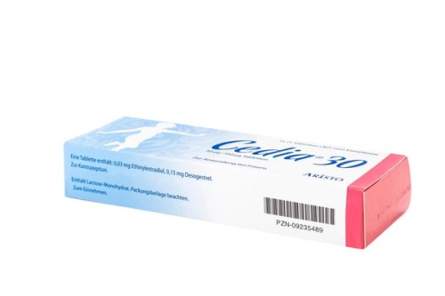 Cedia 30 30 Mikrogramm/150 Mikrogramm Tabletten Verpackung Oberseite