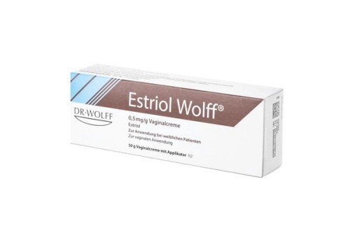 Estriol Wolff 0,5 mg/g Vaginalcreme Verpackung Vorderseite