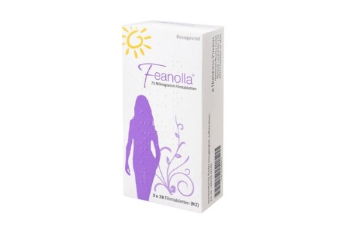 Feanolla 0,075 mg Filmtabletten Verpackung Vorderseite
