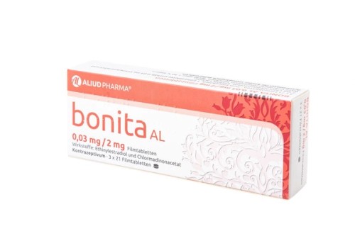 Bonita AL 0,03 mg/2 mg Filmtabletten Verpackung Vorderseite