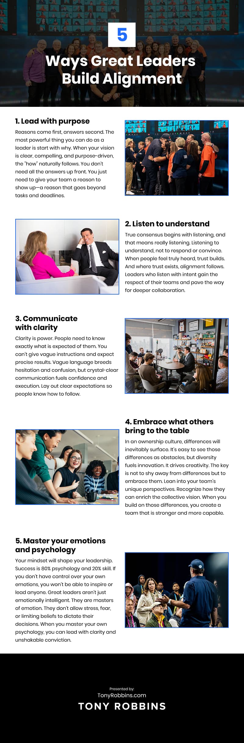 5 Ways Great Leaders Build Alignment Infographic