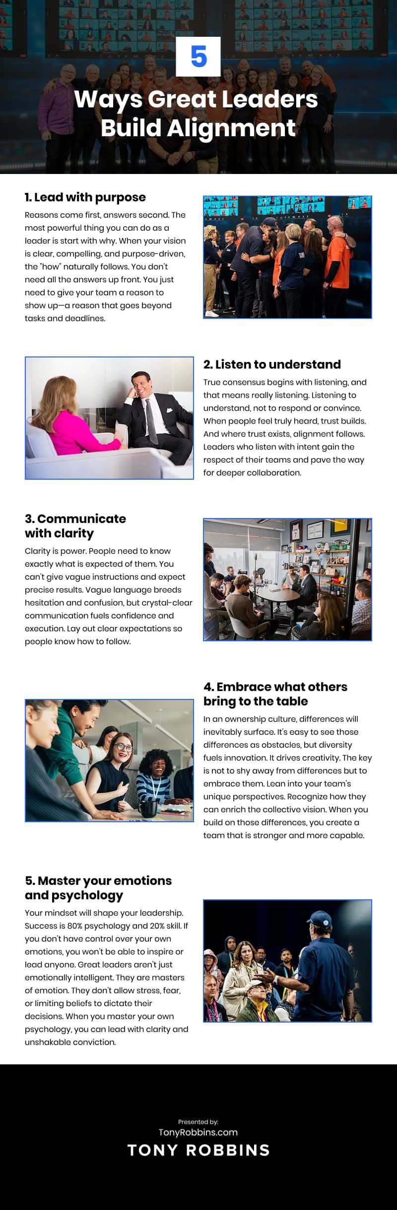 5 Ways Great Leaders Build Alignment Infographic