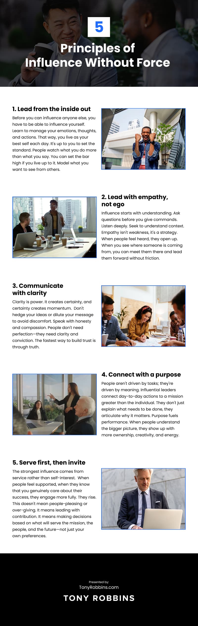 5 Principles of Influence Without Force Infographic