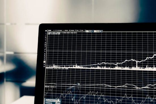 a close up of a computer screen with a graph on it .