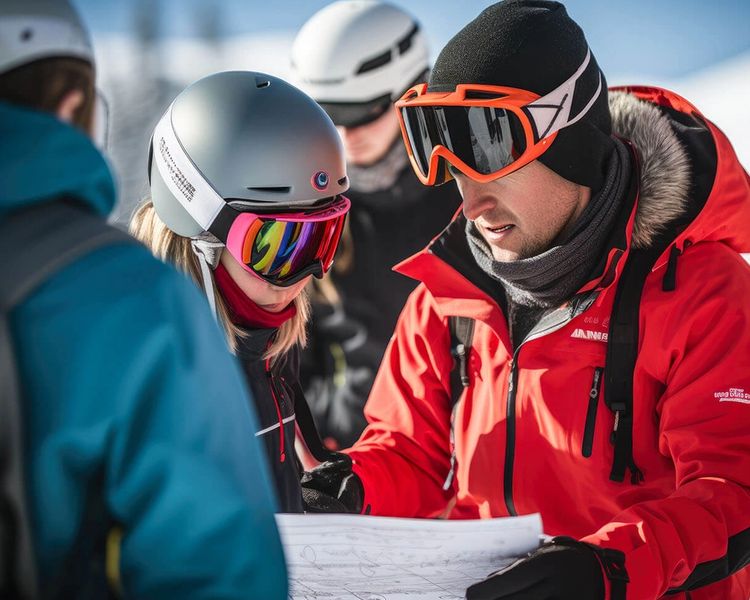 a woman and two children are hiking up a hill .