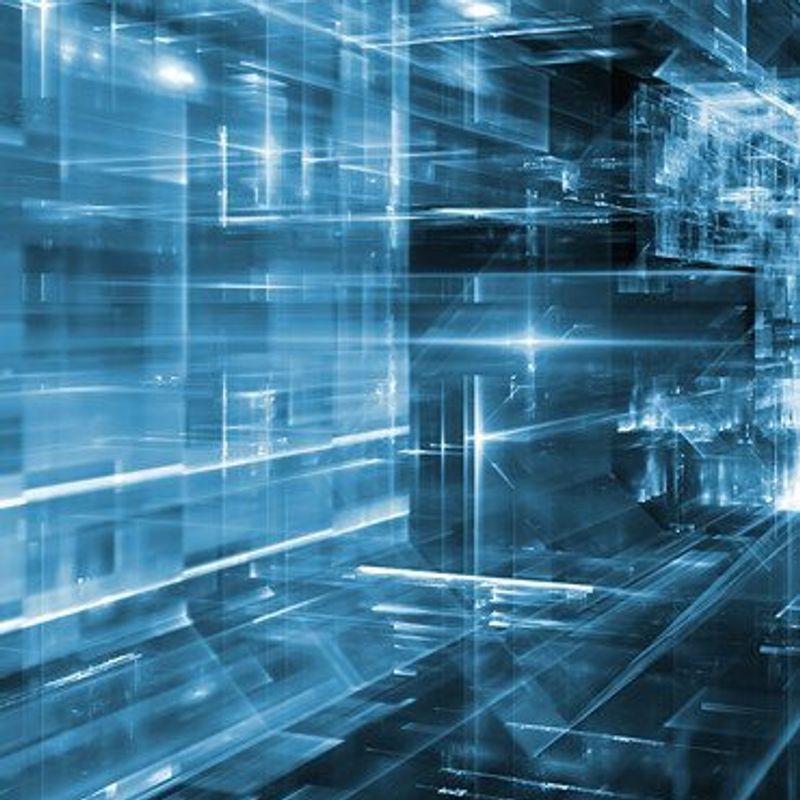 Create the next disruptive innovation image of blue light refracting