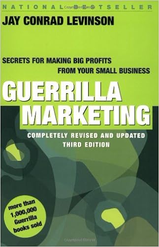 the cover of a book titled guerrilla marketing by jay conrad levinson .