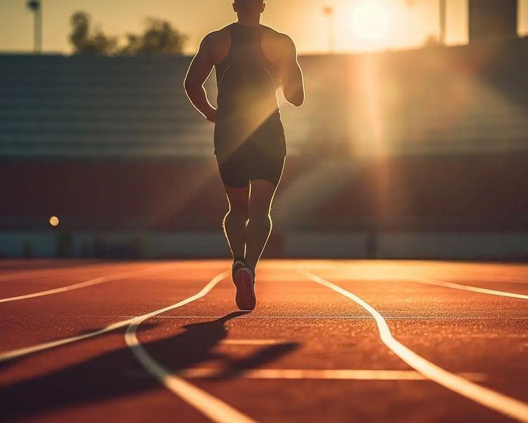 Underwater, a woman in a pink bikini holds her surfboard, looking up at a breaking wave.