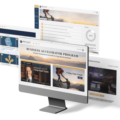 a computer screen displays a business accelerator program