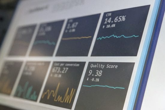 a close up of a computer screen with a lot of graphs on it .