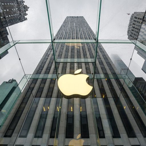 looking up at the apple store in new york city .