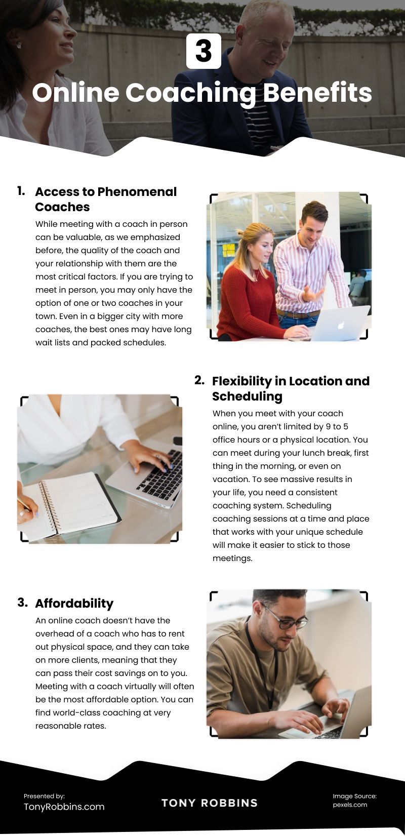 3 Online Coaching Benefits Infographic