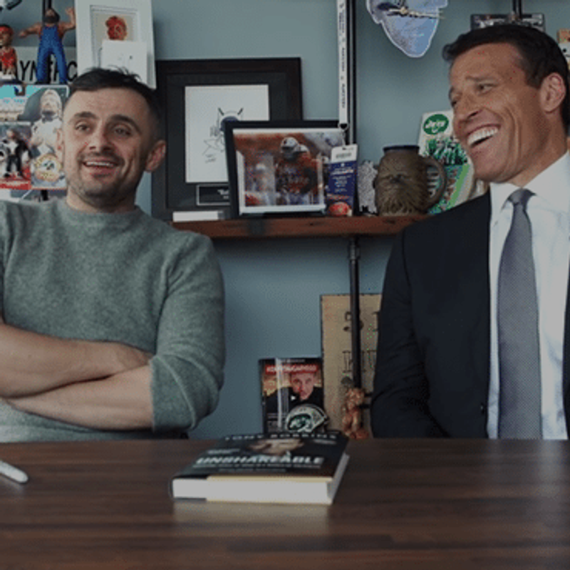 You’ll never earn your way to your fortune image of Tony Robbins & Gary Vaynerchuk