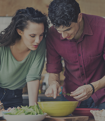 Take control of your health image of man and woman making healthy salad