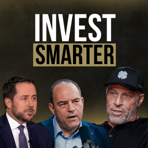 INVEST SMARTER text above three men, including Tony Robbins in a black cap.