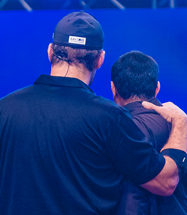 Believing that you are good enough image of Tony embracing man