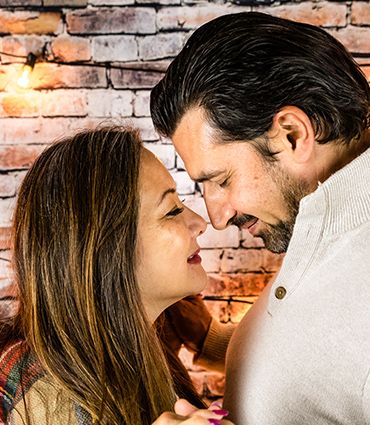 Choosing to create an extraordinary relationship image of a couple face to face looking content