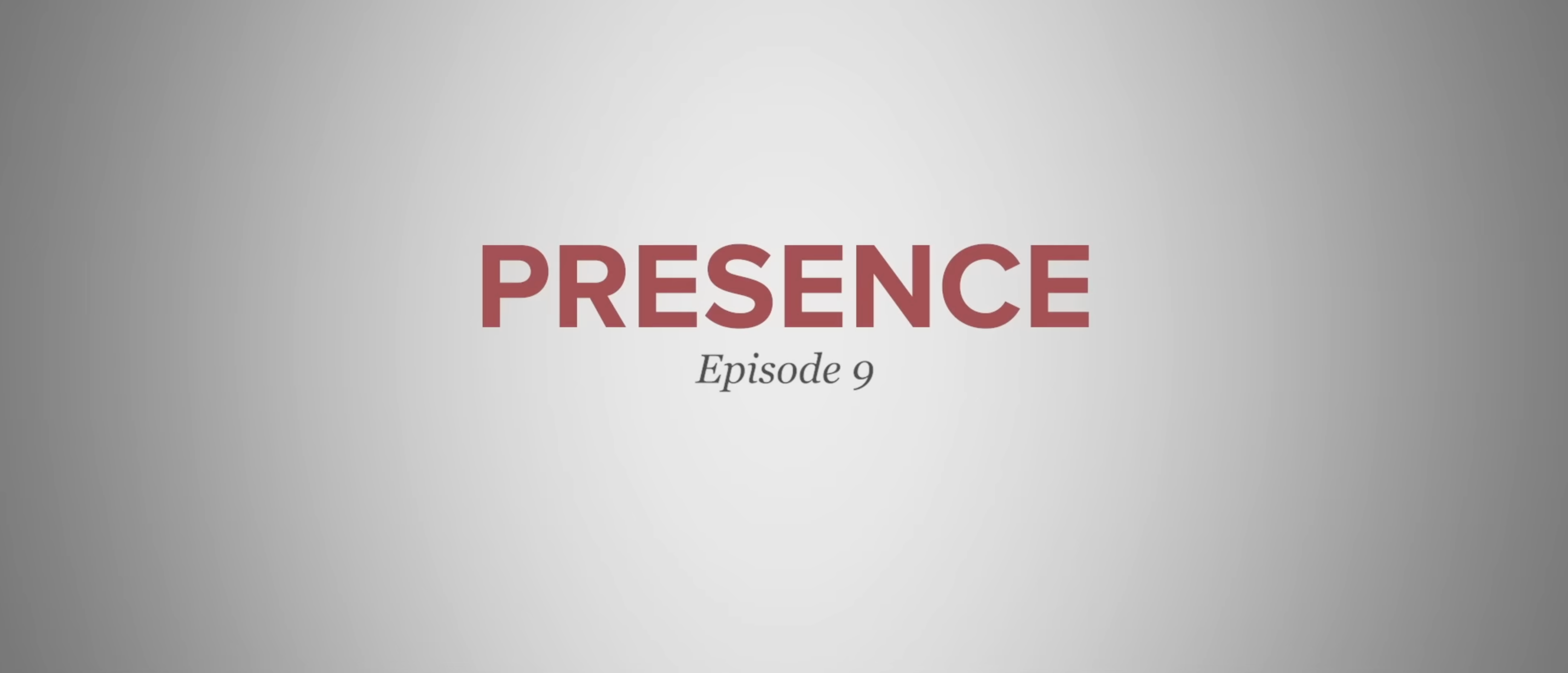 the word presence is on a white background