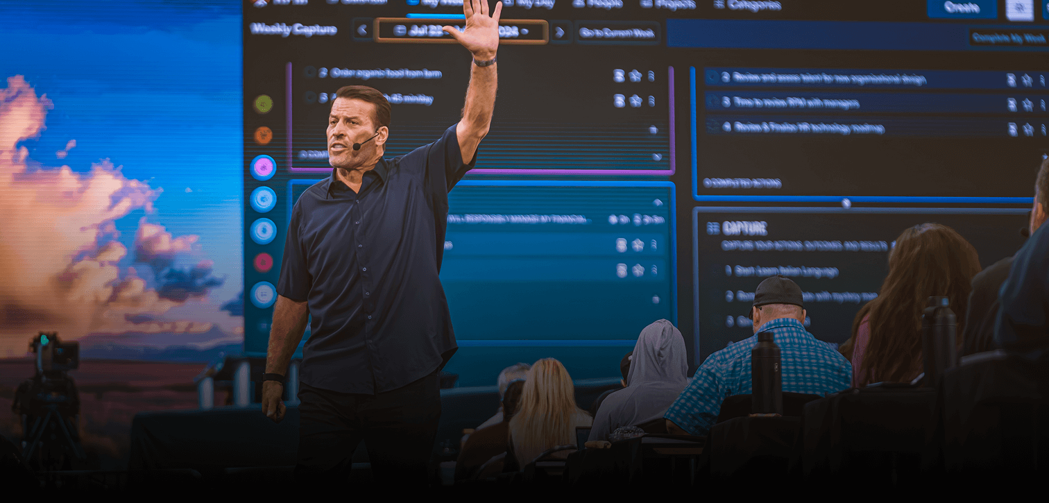 a man stands in front of a screen that says modify capture