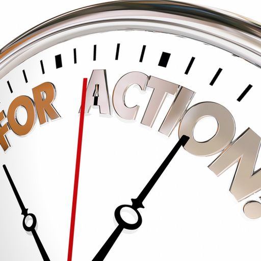 a clock with the words `` time for action '' written on it .