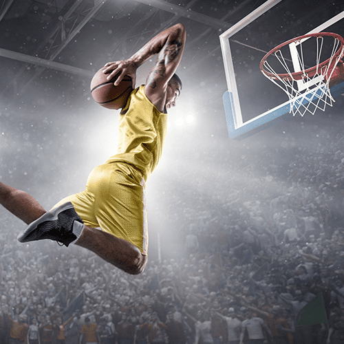 The power of certainty image of basketball player dunking