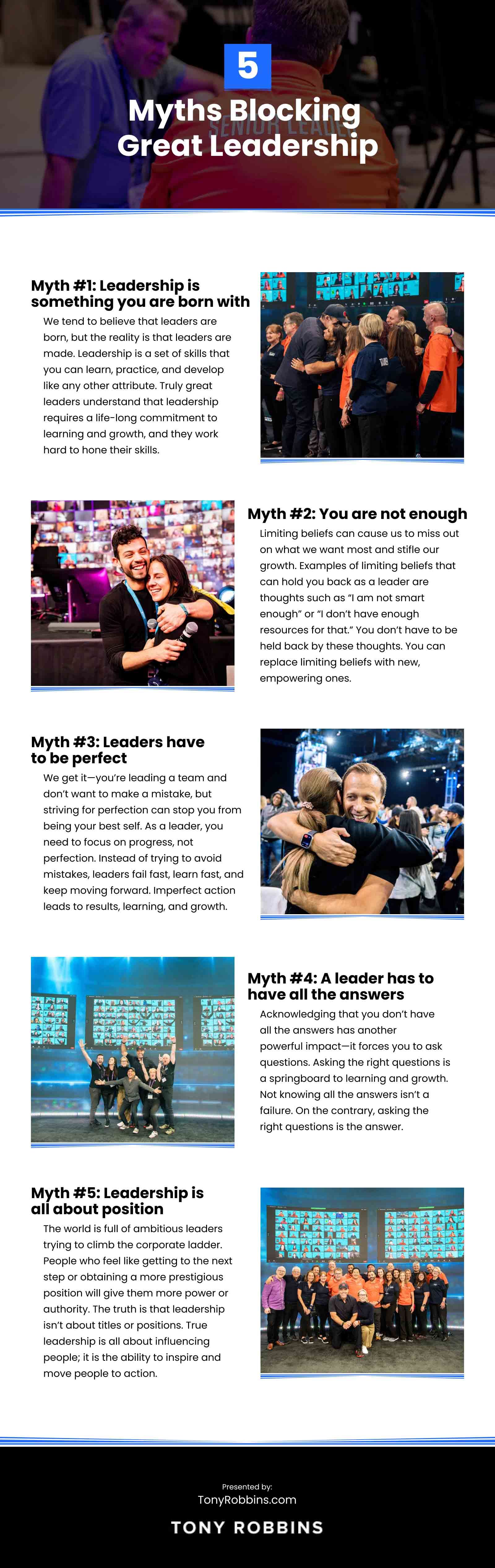 5 Myths Blocking Great Leadership Infographic