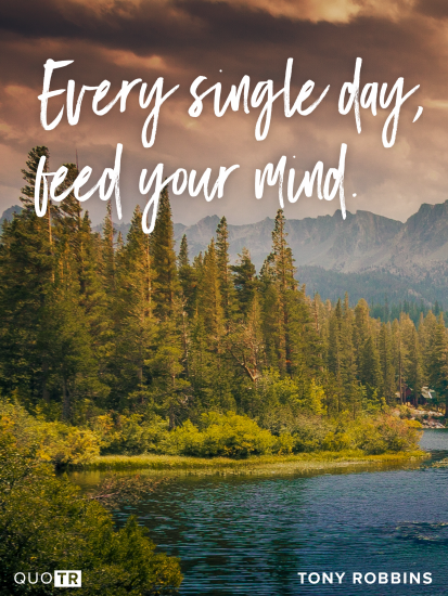 a quote by tony robbins says every single day feed your mind
