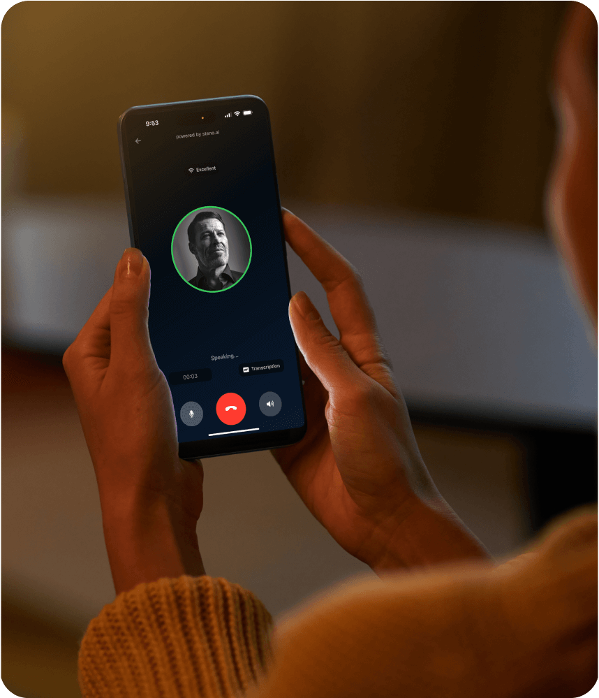 a person is holding a cell phone with a call on it